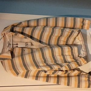 Zara button down stripped bomber jacket